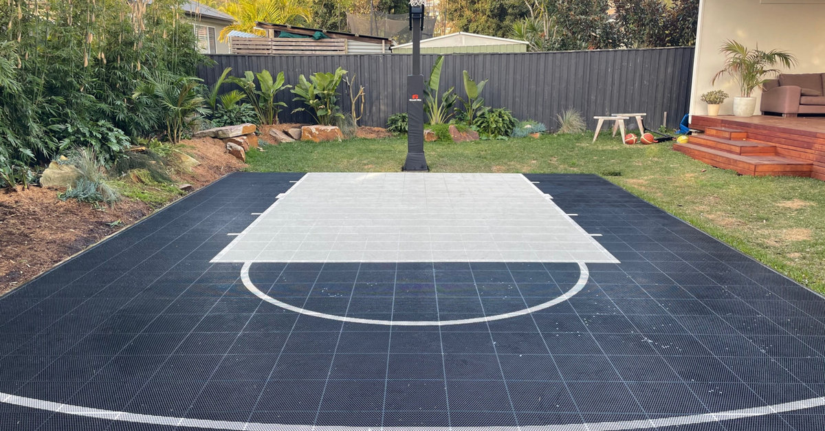 Backyard basketball court installed at Forresters Beach